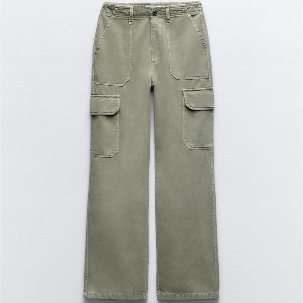 ZARA CARGO PANTS - KHAKI